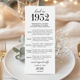 95th Birthday Party Decorations Back in 1932 Table Card Custom Name