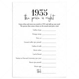 1935 The Price Is Right Game with Answers Printable by LittleSizzle