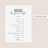 1936 The Price Is Right Game with Answers Printable