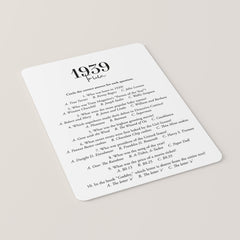1939 Trivia Quiz with Answer Key Instant Download