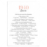 1940 Trivia Questions and Answers Printable by LittleSizzle