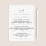 1940 Quiz and Answers Printable by LittleSizzle