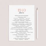 1940 Trivia Questions and Answers Printable by LittleSizzle