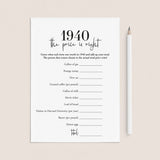 1940 The Price Is Right Game with Answers Printable by LittleSizzle