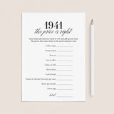 1941 The Price Is Right Game with Answers Printable by LittleSizzle