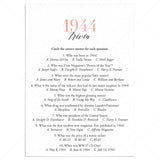 1944 Trivia Questions and Answers Printable by LittleSizzle