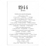 1944 Trivia Quiz with Answer Key Instant Download by LittleSizzle