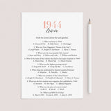 1944 Trivia Questions and Answers Printable by LittleSizzle