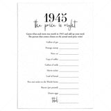 1945 The Price Is Right Game with Answers Printable by LittleSizzle