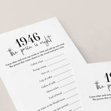 1946 The Price Is Right Game with Answers Printable