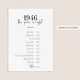 1946 The Price Is Right Game with Answers Printable