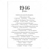 1946 Trivia Quiz with Answer Key Instant Download by LittleSizzle