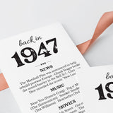 80th Birthday Gift Born in 1947 Table Card