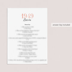 1949 Trivia Questions and Answers Printable