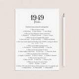 1949 Trivia Quiz with Answer Key Instant Download by LittleSizzle