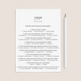 1950 Quiz and Answers Printable by LittleSizzle