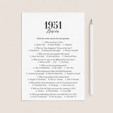 1951 Trivia Quiz with Answer Key Instant Download by LittleSizzle