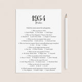 1954 Trivia Quiz with Answer Key Instant Download by LittleSizzle