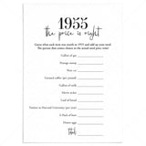 1955 The Price Is Right Game with Answers Printable by LittleSizzle