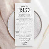 70th Birthday Party Decorations Born in 1957 Table Card