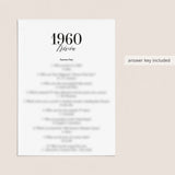 1960 Fun Facts Quiz with Answers Printable