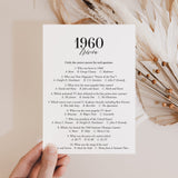 1960 Fun Facts Quiz with Answers Printable