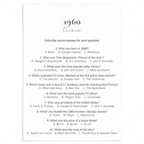 1960 Quiz and Answers Printable by LittleSizzle