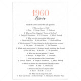 1960 Trivia Questions and Answers Printable by LittleSizzle