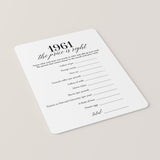 1961 The Price Is Right Game with Answers Printable