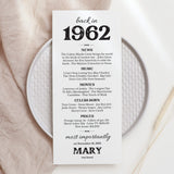 65th Birthday Gift Born in 1962 Table Card