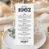 65th Birthday Gift Born in 1962 Table Card