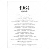 1964 Fun Facts Quiz with Answers Printable by LittleSizzle