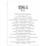 1964 Trivia Quiz with Answer Key Instant Download by LittleSizzle