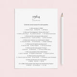 1964 Quiz and Answers Printable by LittleSizzle