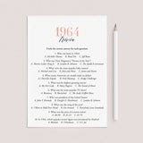 1964 Trivia Questions and Answers Printable by LittleSizzle