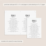 60th Anniversary Party Games Married in 1964 Printable