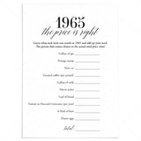 1965 The Price Is Right Game with Answers Printable by LittleSizzle