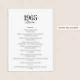 1965 Fun Facts Quiz with Answers Printable