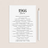 1966 Trivia Quiz with Answer Key Instant Download by LittleSizzle