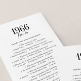 1966 Trivia Quiz with Answer Key Instant Download