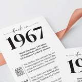 60th Birthday Place Cards Personalized What Happened in 1967 Printable