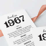 60th Birthday Gift Born in 1967 Table Card