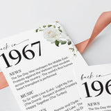 1967 Anniversary Table Cards Personalized 60th Anniversary Decor