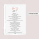1969 Trivia Questions and Answers Printable