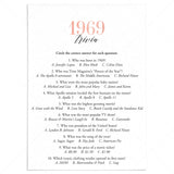1969 Trivia Questions and Answers Printable by LittleSizzle