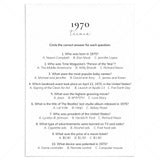 1970 Quiz and Answers Printable by LittleSizzle