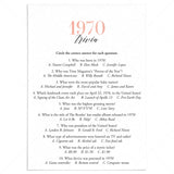 1970 Trivia Questions and Answers Printable by LittleSizzle