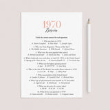 1970 Trivia Questions and Answers Printable by LittleSizzle