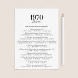 1970 Fun Facts Quiz with Answers Printable | 1970 Pop Culture Trivia by LittleSizzle