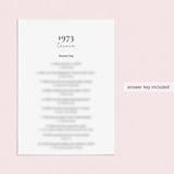 1973 Quiz and Answers Printable